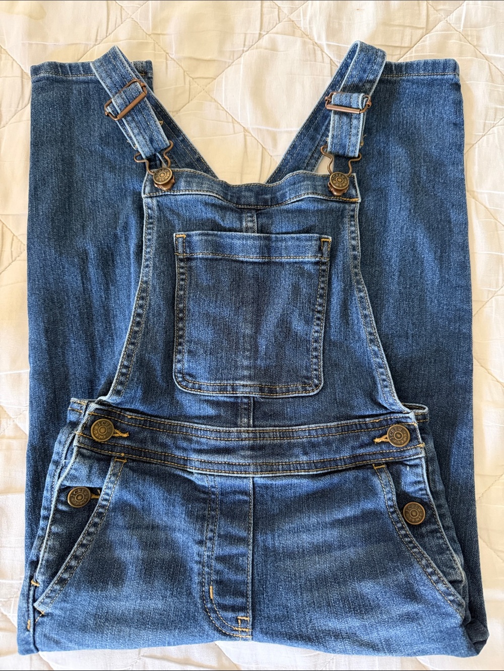 Crewcuts Medium Blue Denim Overalls with Front Bib Pocket